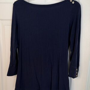 Lilly Pulitzer Navy Long Sleeve with Gold Buttons